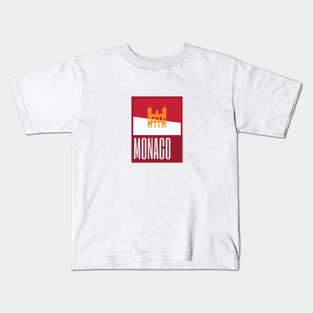 Monaco Country Symbol Kids T-Shirt by kindacoolbutnotreally